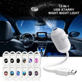 USB Starry Sky Projector Night Light 360° Adjustable Galaxy Atmosphere Lamp for Car Interior Home Bedroom Romantic Nightlight